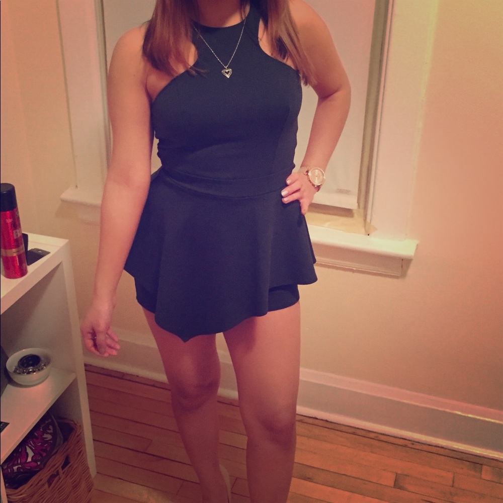 Green Peplum Romper